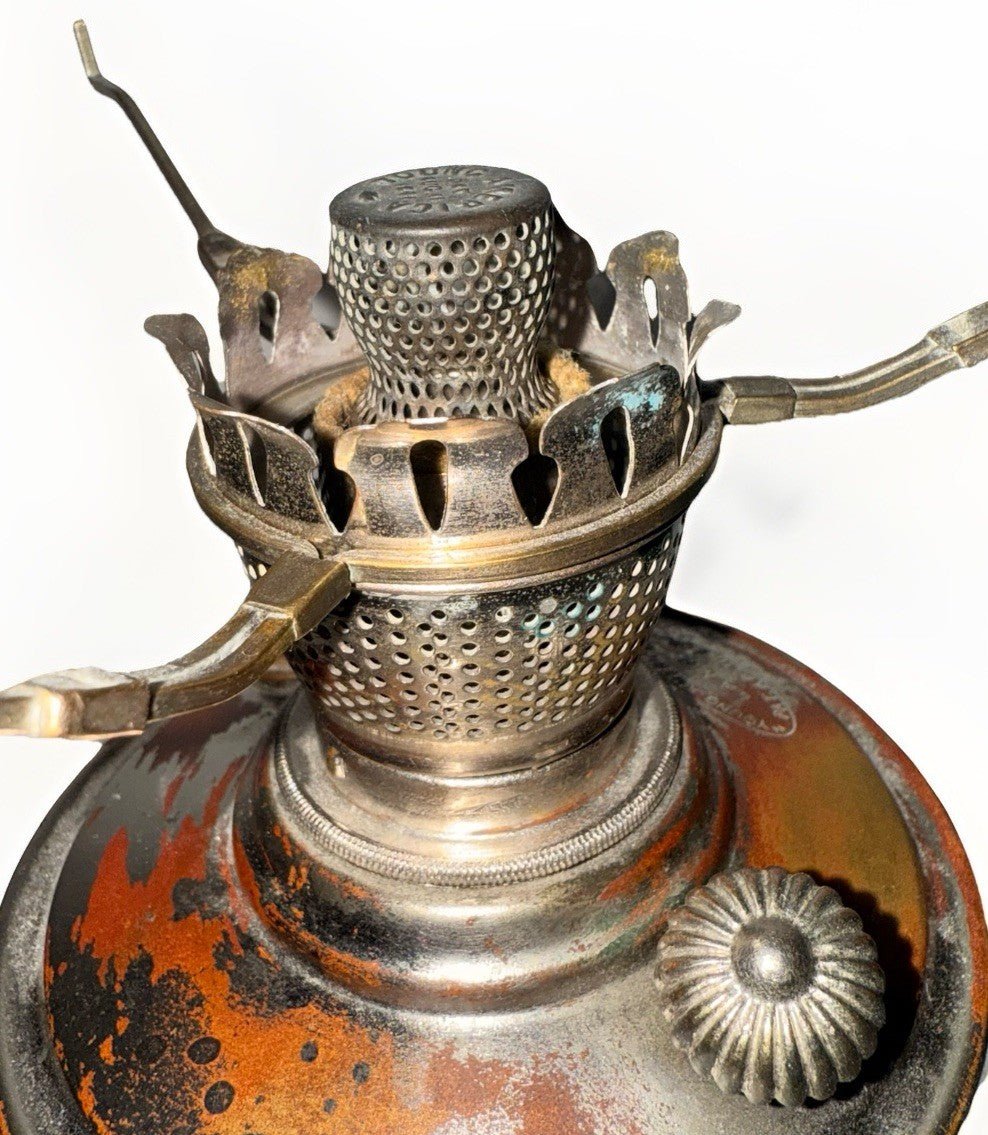 Kerosene Lamp Manhattan Brass Co RARE Young America Center Draft w/ Green Shade - AntiquesEtceteraKerosene Lamp Manhattan Brass Co RARE Young America Center Draft w/ Green ShadeManhattan Brass Co.AntiquesEtcetera