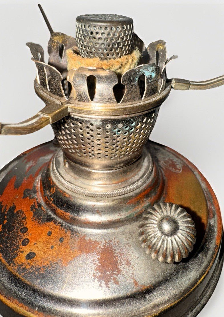 Kerosene Lamp Manhattan Brass Co RARE Young America Center Draft w/ Green Shade - AntiquesEtceteraKerosene Lamp Manhattan Brass Co RARE Young America Center Draft w/ Green ShadeManhattan Brass Co.AntiquesEtcetera