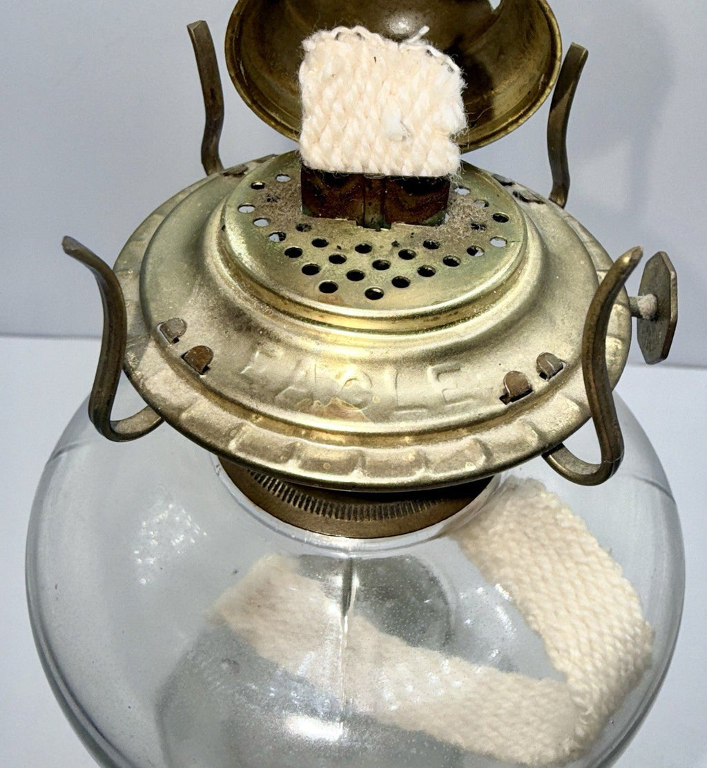 Kerosene Oil Stand Lamp Eagle Brass Burner Smooth Globular Font Press - On Collar - AntiquesEtceteraKerosene Oil Stand Lamp Eagle Brass Burner Smooth Globular Font Press - On CollarAntiqueAntiquesEtcetera