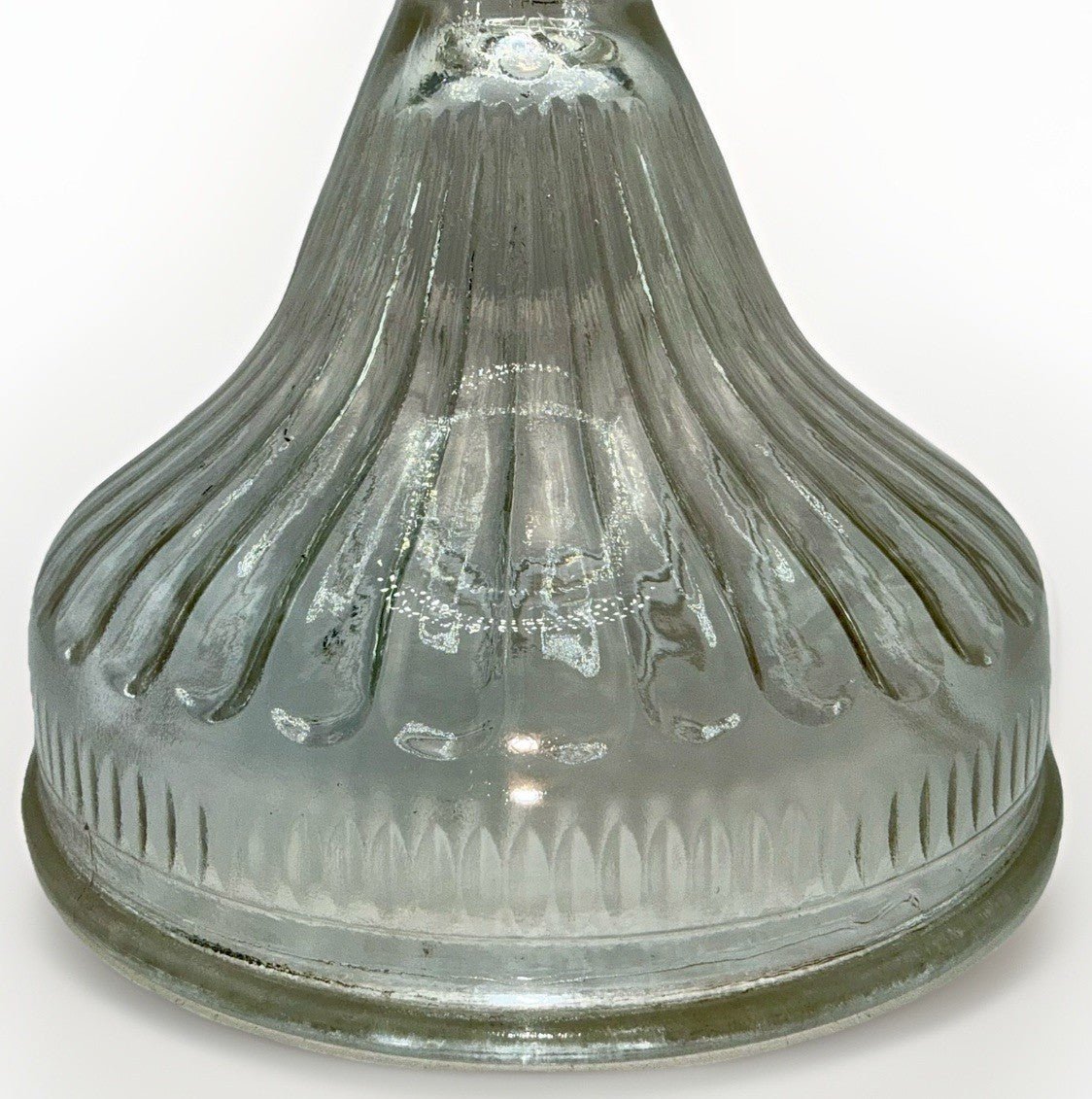 Kerosene Oil Stand Lamp Inverted Loops Prisms 2 Collar Large Heavy Clear Glass - AntiquesEtceteraKerosene Oil Stand Lamp Inverted Loops Prisms 2 Collar Large Heavy Clear GlassAntiqueAntiquesEtcetera