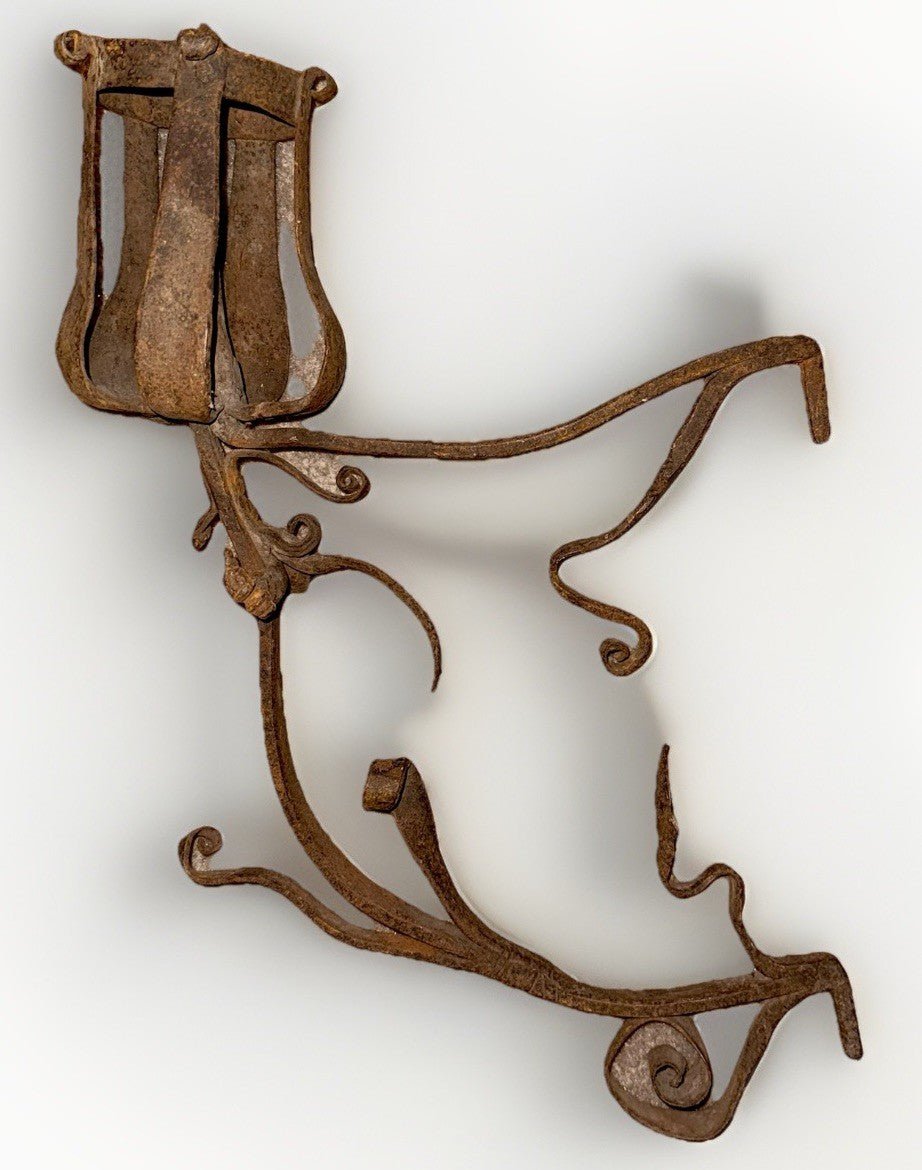 Large Wrought Iron Pricket Candle Holder Spike Ornamental Wall Mount Antique - AntiquesEtceteraLarge Wrought Iron Pricket Candle Holder Spike Ornamental Wall Mount AntiqueAntiquesEtceteraAntiquesEtcetera
