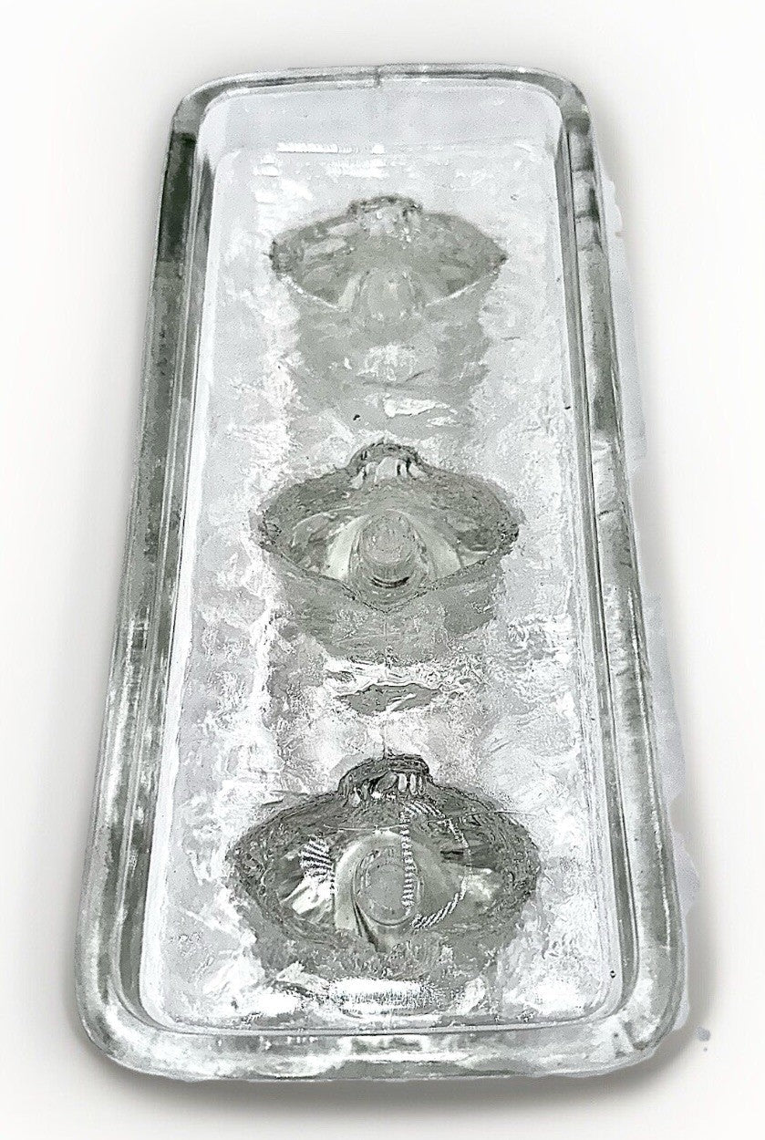 L.E. Smith Candle Block 3 Little Bears Climb Trees Solid Glass Ice Cube Textured - AntiquesEtceteraL.E. Smith Candle Block 3 Little Bears Climb Trees Solid Glass Ice Cube TexturedL.E. SmithAntiquesEtcetera