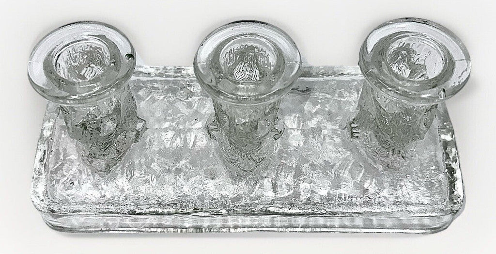 L.E. Smith Candle Block 3 Little Bears Climb Trees Solid Glass Ice Cube Textured - AntiquesEtceteraL.E. Smith Candle Block 3 Little Bears Climb Trees Solid Glass Ice Cube TexturedL.E. SmithAntiquesEtcetera