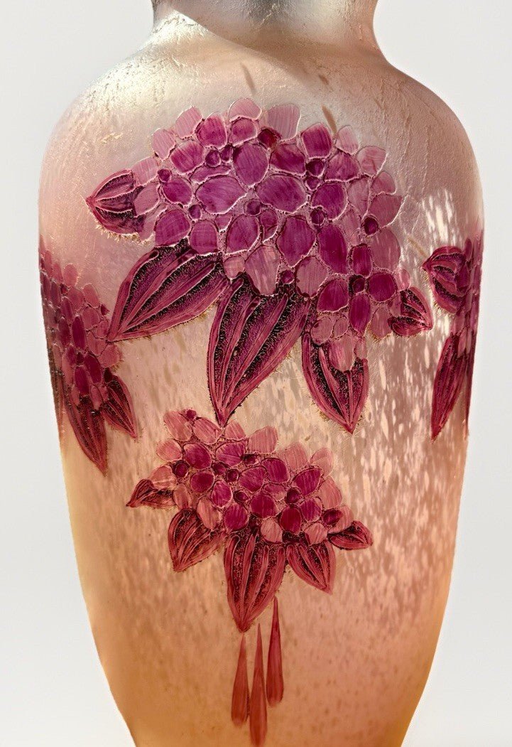 LeGras Cameo Art Glass Table Lamp France Signed Lavender Lilacs - Pink Stunning! - AntiquesEtceteraLeGras Cameo Art Glass Table Lamp France Signed Lavender Lilacs - Pink Stunning!LeGrasAntiquesEtcetera
