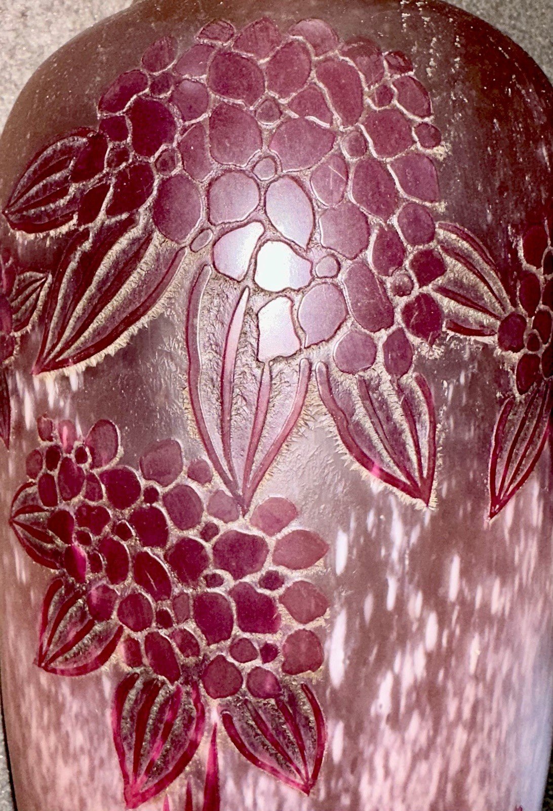 LeGras Cameo Art Glass Table Lamp France Signed Lavender Lilacs - Pink Stunning! - AntiquesEtceteraLeGras Cameo Art Glass Table Lamp France Signed Lavender Lilacs - Pink Stunning!LeGrasAntiquesEtcetera