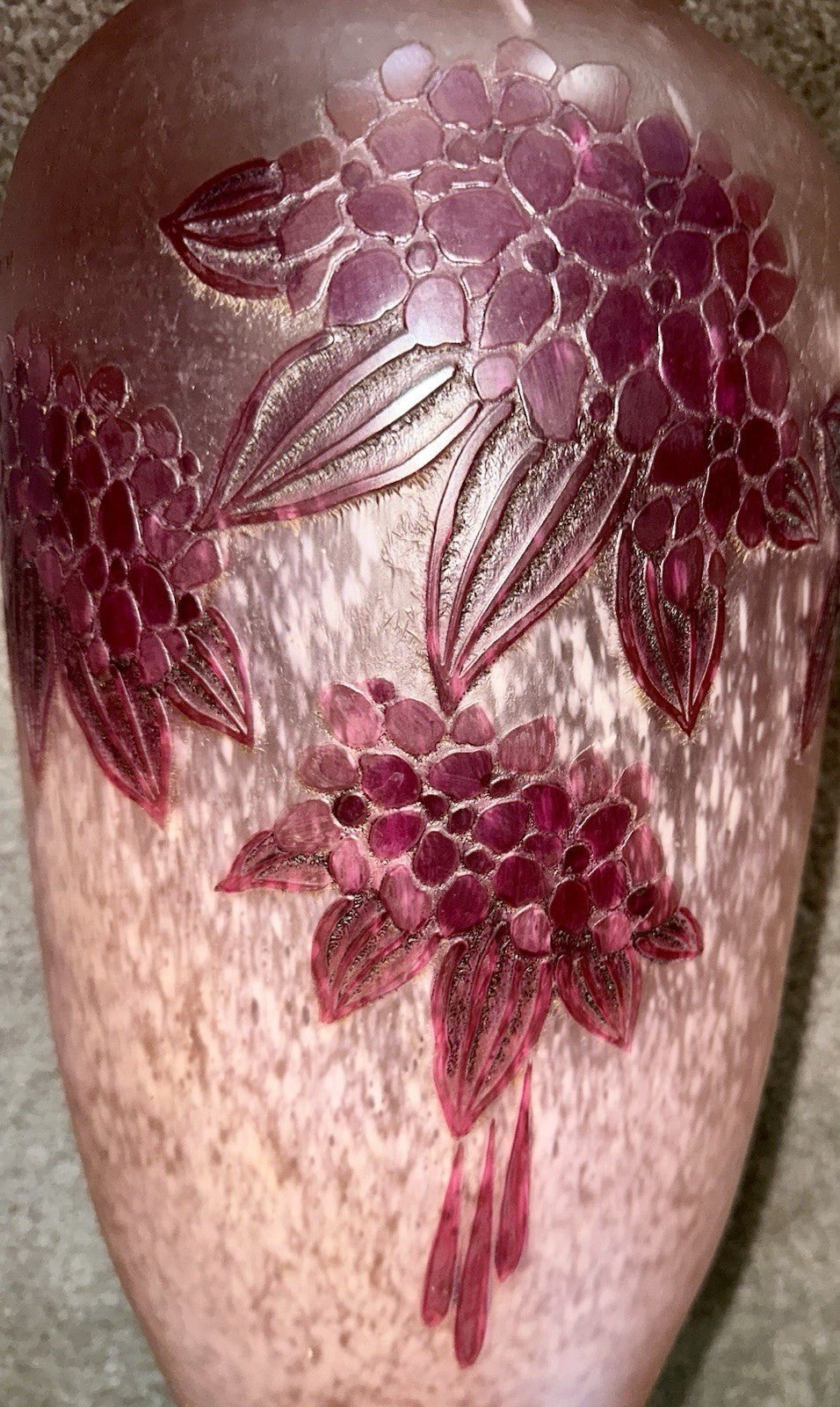 LeGras Cameo Art Glass Table Lamp France Signed Lavender Lilacs - Pink Stunning! - AntiquesEtceteraLeGras Cameo Art Glass Table Lamp France Signed Lavender Lilacs - Pink Stunning!LeGrasAntiquesEtcetera