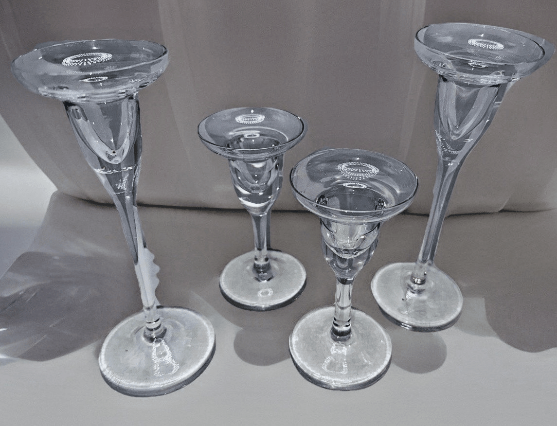 Lenox Crystal Sussex Candlesticks Arrangement Set of 4 (Two 6.5") ( Two 4.5") - AntiquesEtceteraLenox Crystal Sussex Candlesticks Arrangement Set of 4 (Two 6.5") ( Two 4.5")LenoxAntiquesEtcetera
