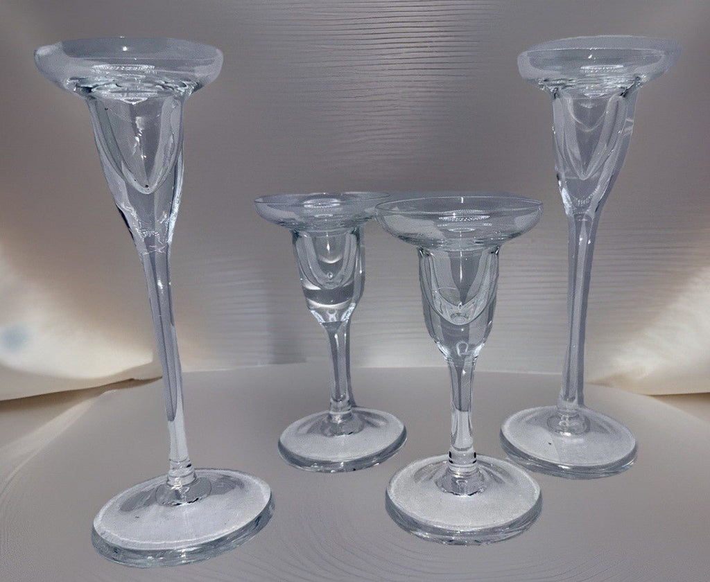 Lenox Crystal Sussex Candlesticks Arrangement Set of 4 (Two 6.5") ( Two 4.5") - AntiquesEtceteraLenox Crystal Sussex Candlesticks Arrangement Set of 4 (Two 6.5") ( Two 4.5")LenoxAntiquesEtcetera