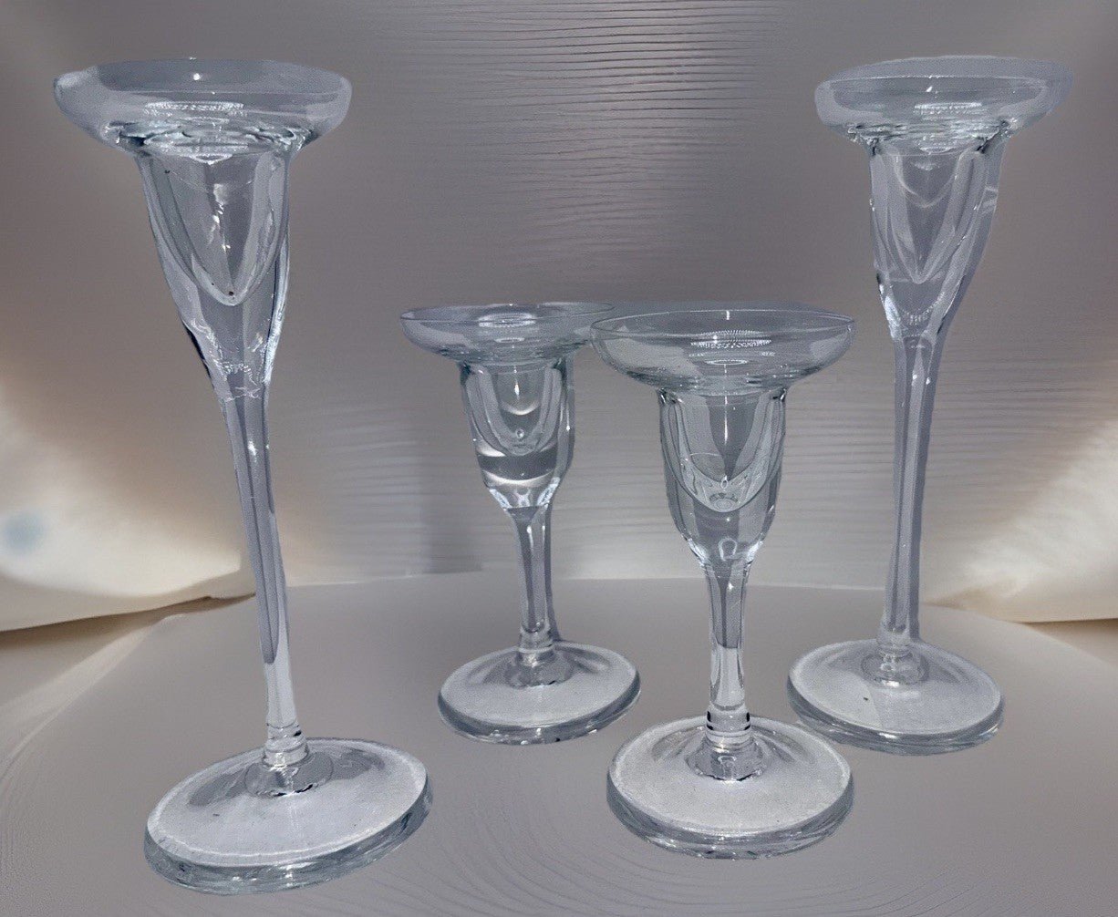 Lenox Crystal Sussex Candlesticks Arrangement Set of 4 (Two 6.5") ( Two 4.5") - AntiquesEtceteraLenox Crystal Sussex Candlesticks Arrangement Set of 4 (Two 6.5") ( Two 4.5")LenoxAntiquesEtcetera