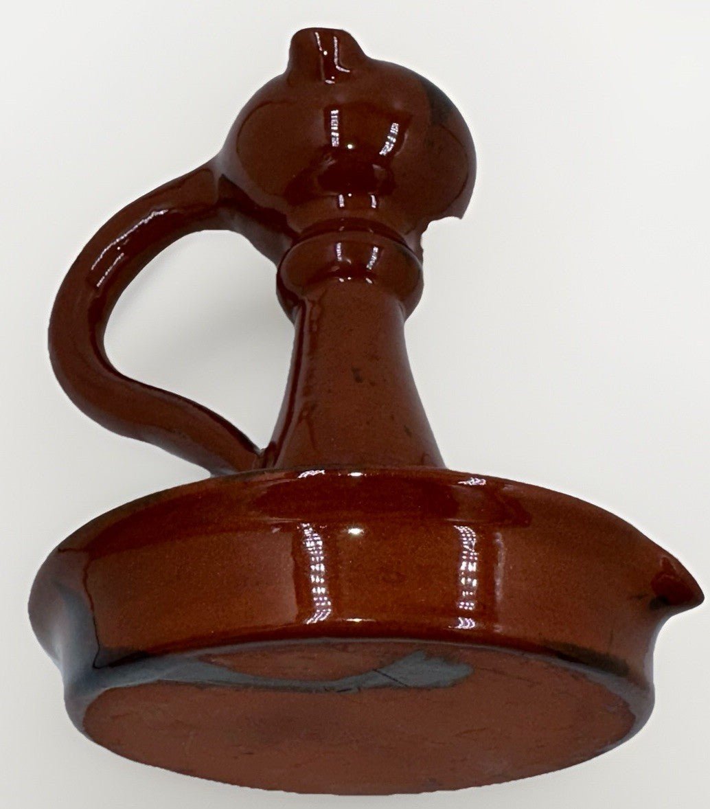 Lester Breininger Redware Art Pottery Grease or Fat Hand Lamp Pennsylvania - AntiquesEtceteraLester Breininger Redware Art Pottery Grease or Fat Hand Lamp PennsylvaniaBreininger PotteryAntiquesEtcetera