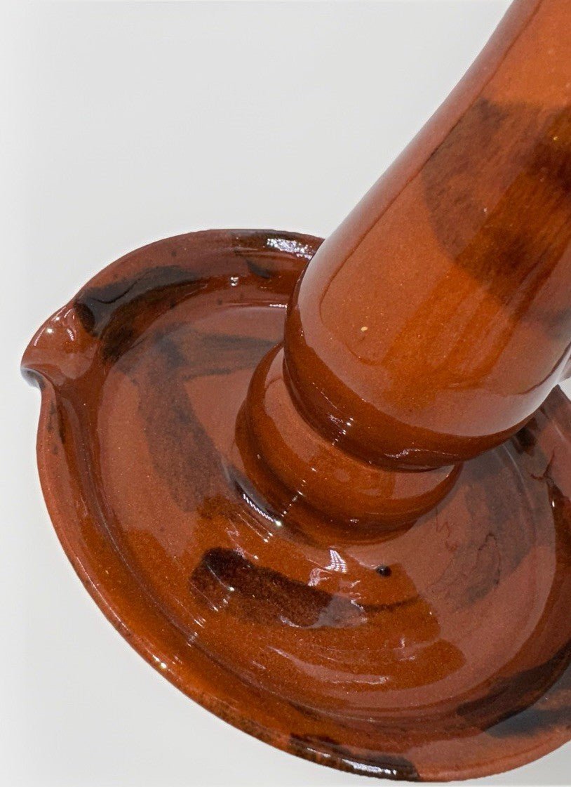 Lester Breininger Redware Art Pottery Grease or Fat Hand Lamp Pennsylvania - AntiquesEtceteraLester Breininger Redware Art Pottery Grease or Fat Hand Lamp PennsylvaniaBreininger PotteryAntiquesEtcetera