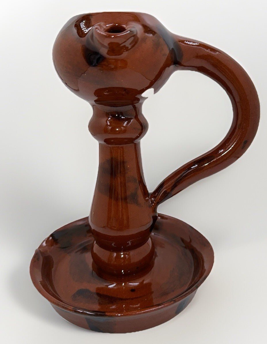Lester Breininger Redware Art Pottery Grease or Fat Hand Lamp Pennsylvania - AntiquesEtceteraLester Breininger Redware Art Pottery Grease or Fat Hand Lamp PennsylvaniaBreininger PotteryAntiquesEtcetera