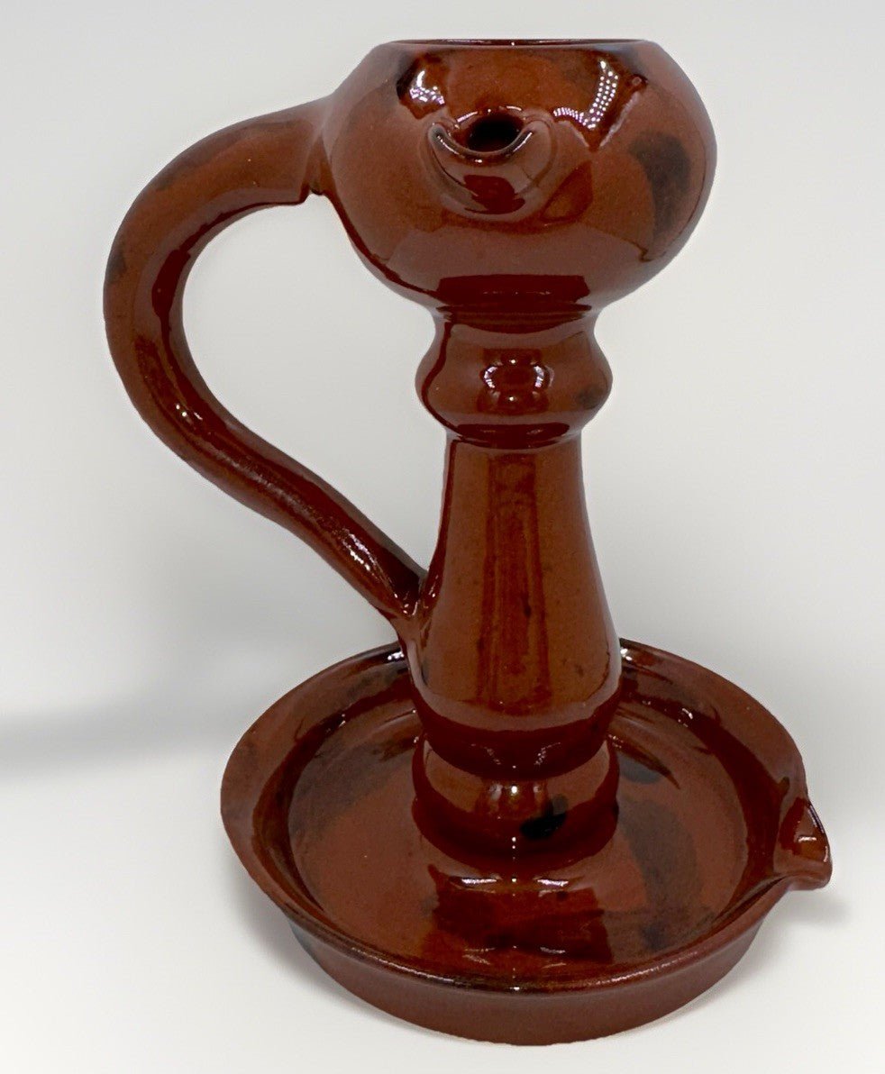 Lester Breininger Redware Art Pottery Grease or Fat Hand Lamp Pennsylvania - AntiquesEtceteraLester Breininger Redware Art Pottery Grease or Fat Hand Lamp PennsylvaniaBreininger PotteryAntiquesEtcetera