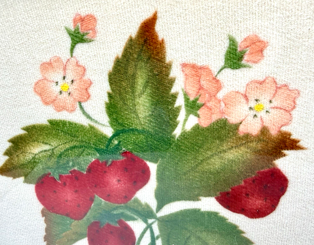 Linda Brubaker Theorem Painting Strawberries w/ Tiny Pink Flowers Framed, Signed - AntiquesEtceteraLinda Brubaker Theorem Painting Strawberries w/ Tiny Pink Flowers Framed, SignedAntiquesEtceteraAntiquesEtcetera