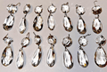 Lot of 14 Brilliant Cut Highly Faceted Almond Crystal Prisms w/ Lg Beads 3 1/4" - AntiquesEtceteraLot of 14 Brilliant Cut Highly Faceted Almond Crystal Prisms w/ Lg Beads 3 1/4"AntiqueAntiquesEtcetera