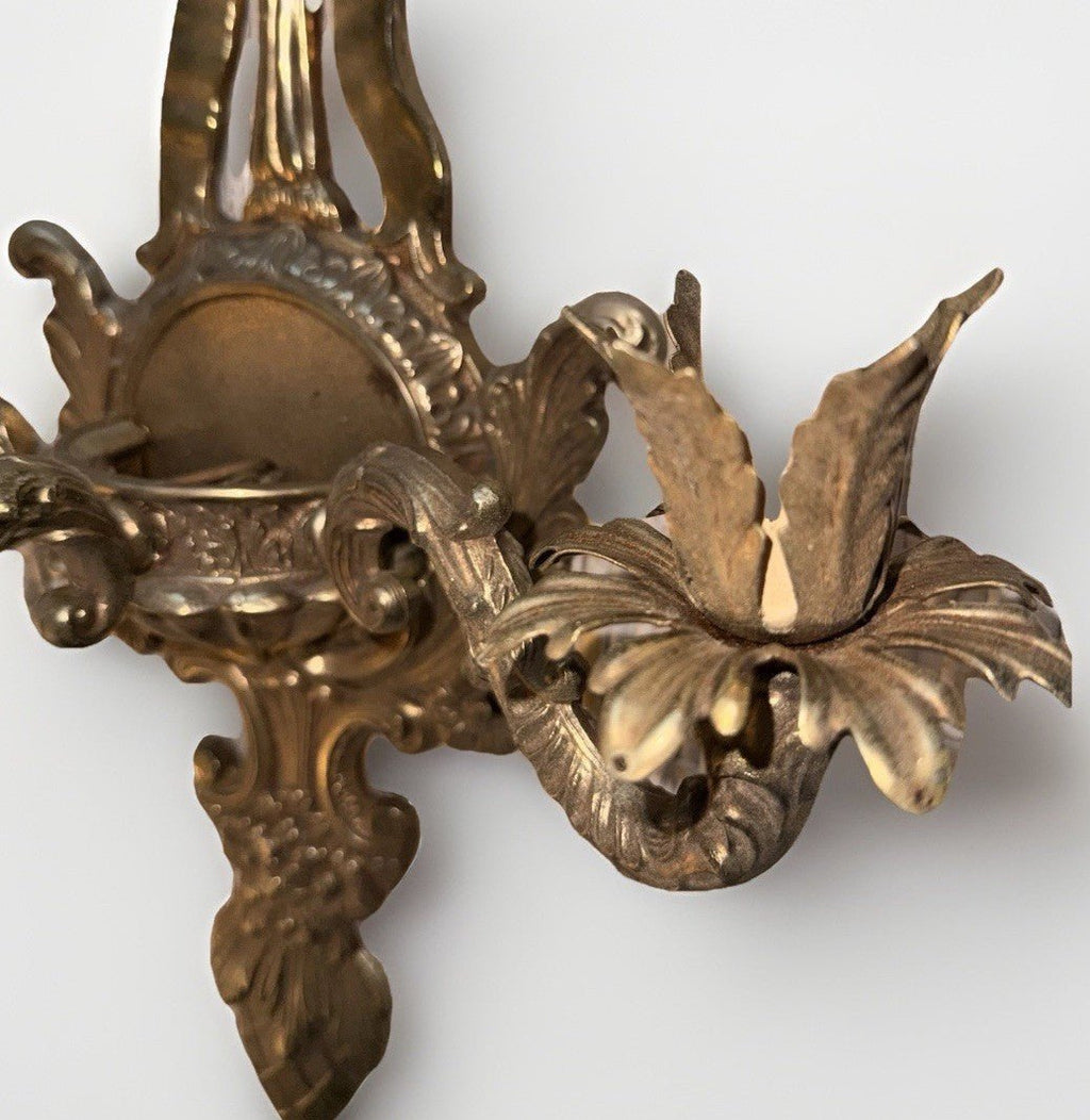 Louis XV French Provincial 3 - Arm Wall Sconce Cast Brass with Bow & Pineapple 21" - AntiquesEtceteraLouis XV French Provincial 3 - Arm Wall Sconce Cast Brass with Bow & Pineapple 21"AntiquesEtceteraAntiquesEtcetera