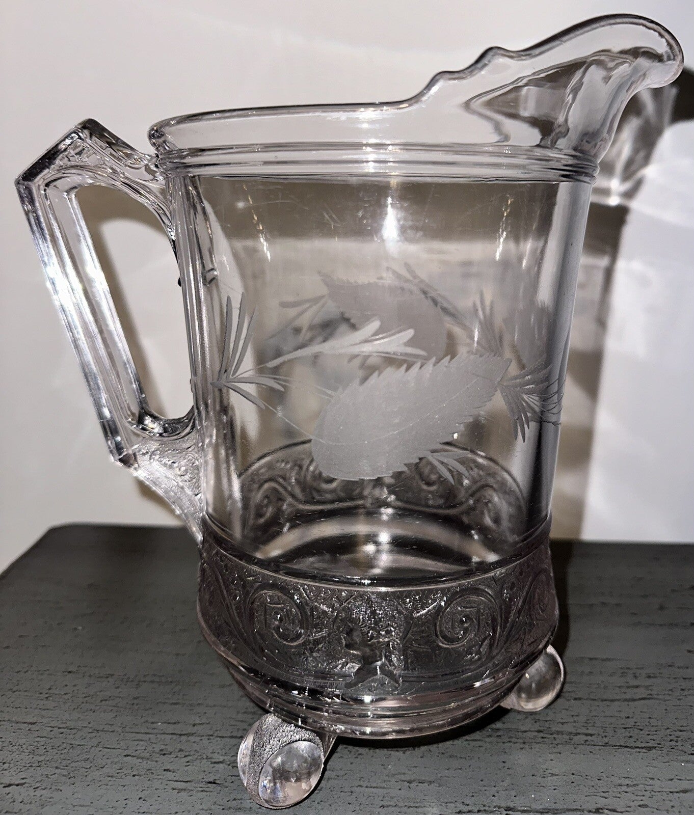 Lovely Antique Belmont Royal Lady EAPG Glass Water Pitcher 9 1/2 in. - AntiquesEtceteraLovely Antique Belmont Royal Lady EAPG Glass Water Pitcher 9 1/2 in.AntiquesEtceteraAntiquesEtcetera