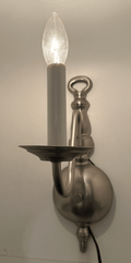 Lovely Colonial Style Candelabra Wall Sconce Brushed Nickel - AntiquesEtceteraLovely Colonial Style Candelabra Wall Sconce Brushed NickelUnbrandedAntiquesEtcetera