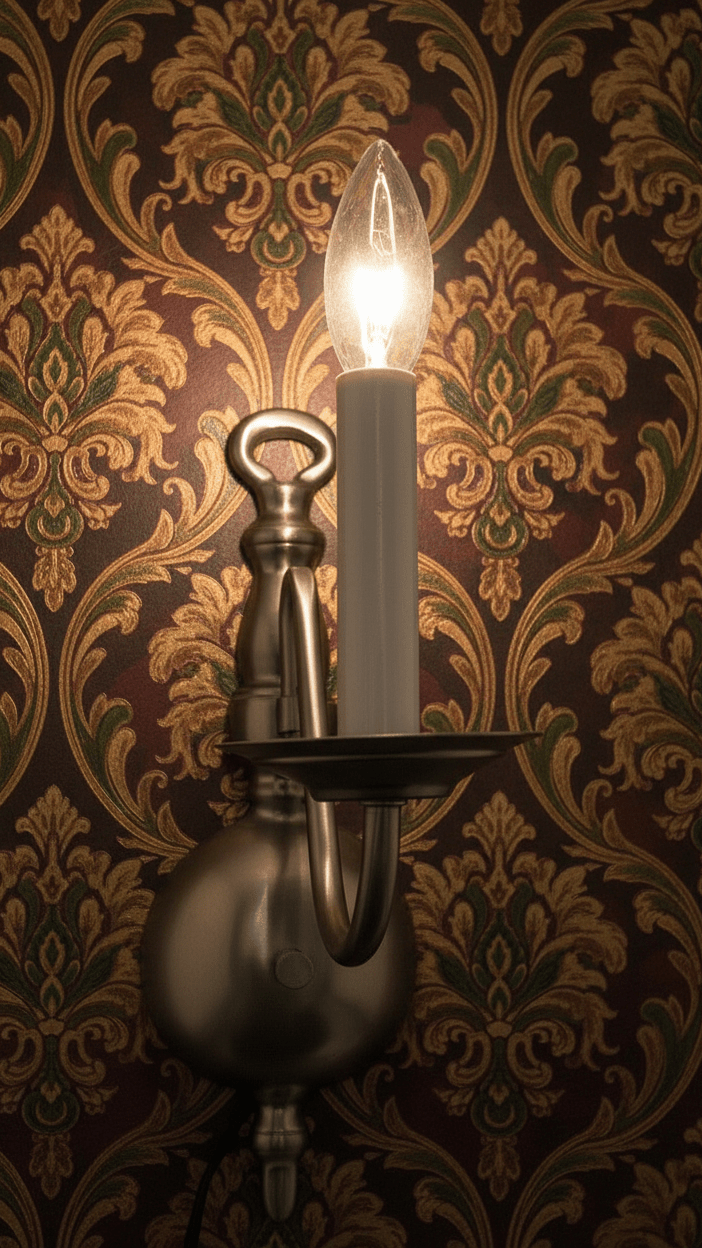 Lovely Colonial Style Candelabra Wall Sconce Brushed NickelAntiquesEtcetera