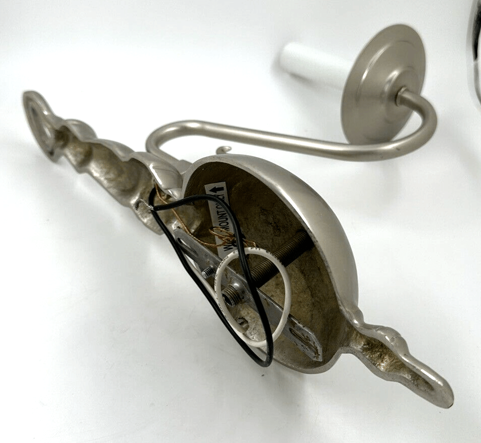 Lovely Colonial Style Candelabra Wall Sconce Brushed Nickel - AntiquesEtceteraLovely Colonial Style Candelabra Wall Sconce Brushed NickelUnbrandedAntiquesEtcetera