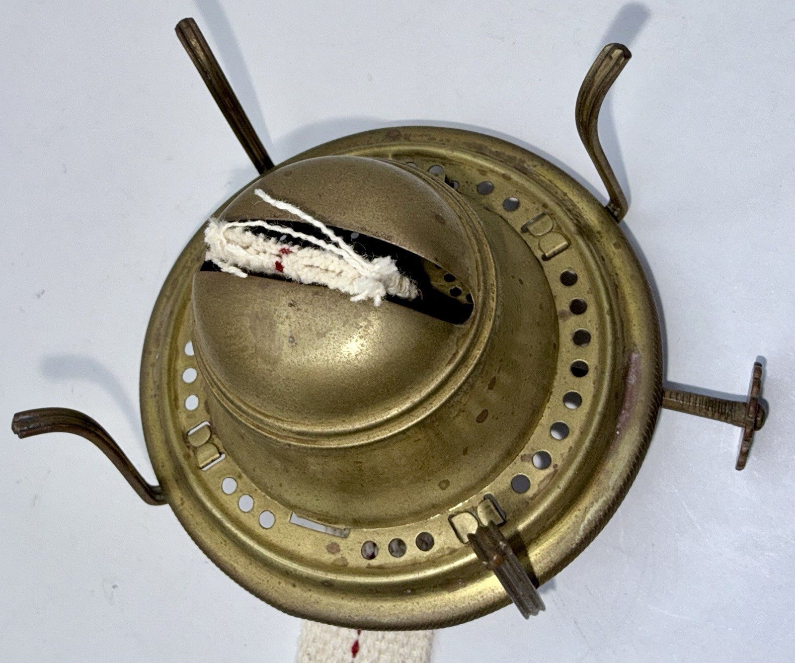 Manhattan Brass Co Kerosene Lamp Burner 1883 w/ Torch & Wreath Glass Chimney 2 - AntiquesEtceteraManhattan Brass Co Kerosene Lamp Burner 1883 w/ Torch & Wreath Glass Chimney 2AntiqueAntiquesEtcetera