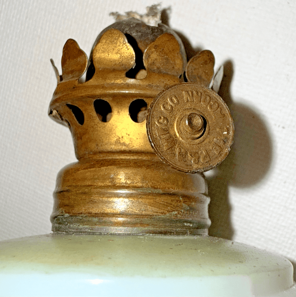 Miniature Antique GWTW Oil Lamp Apple Blossom Smith 1 193 Polychrome Milk Glass - AntiquesEtceteraMiniature Antique GWTW Oil Lamp Apple Blossom Smith 1 193 Polychrome Milk GlassAntiqueAntiquesEtcetera