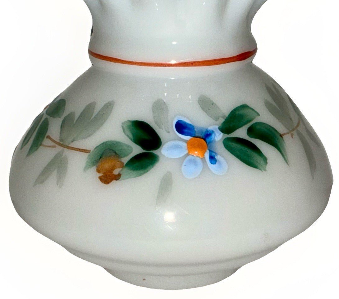 Miniature Antique GWTW Oil Lamp Hulsebus II 344 Victorian Enameled Floral Motif - AntiquesEtceteraMiniature Antique GWTW Oil Lamp Hulsebus II 344 Victorian Enameled Floral MotifAntiqueAntiquesEtcetera