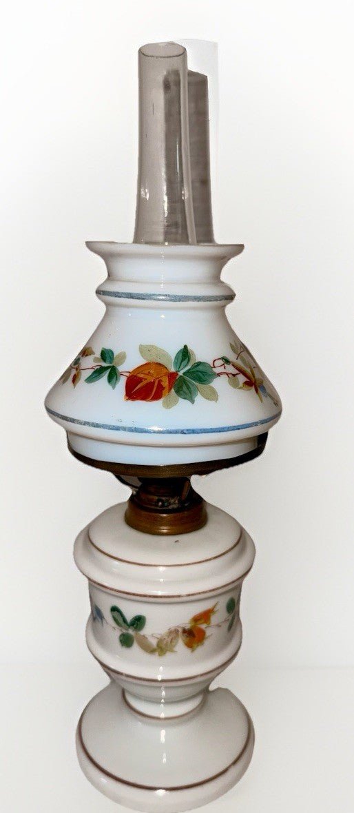 Miniature Antique GWTW Oil Lamp Hulsebus II 344 w/ Pedestal Foot Floral Motif - AntiquesEtceteraMiniature Antique GWTW Oil Lamp Hulsebus II 344 w/ Pedestal Foot Floral MotifAntiqueAntiquesEtcetera