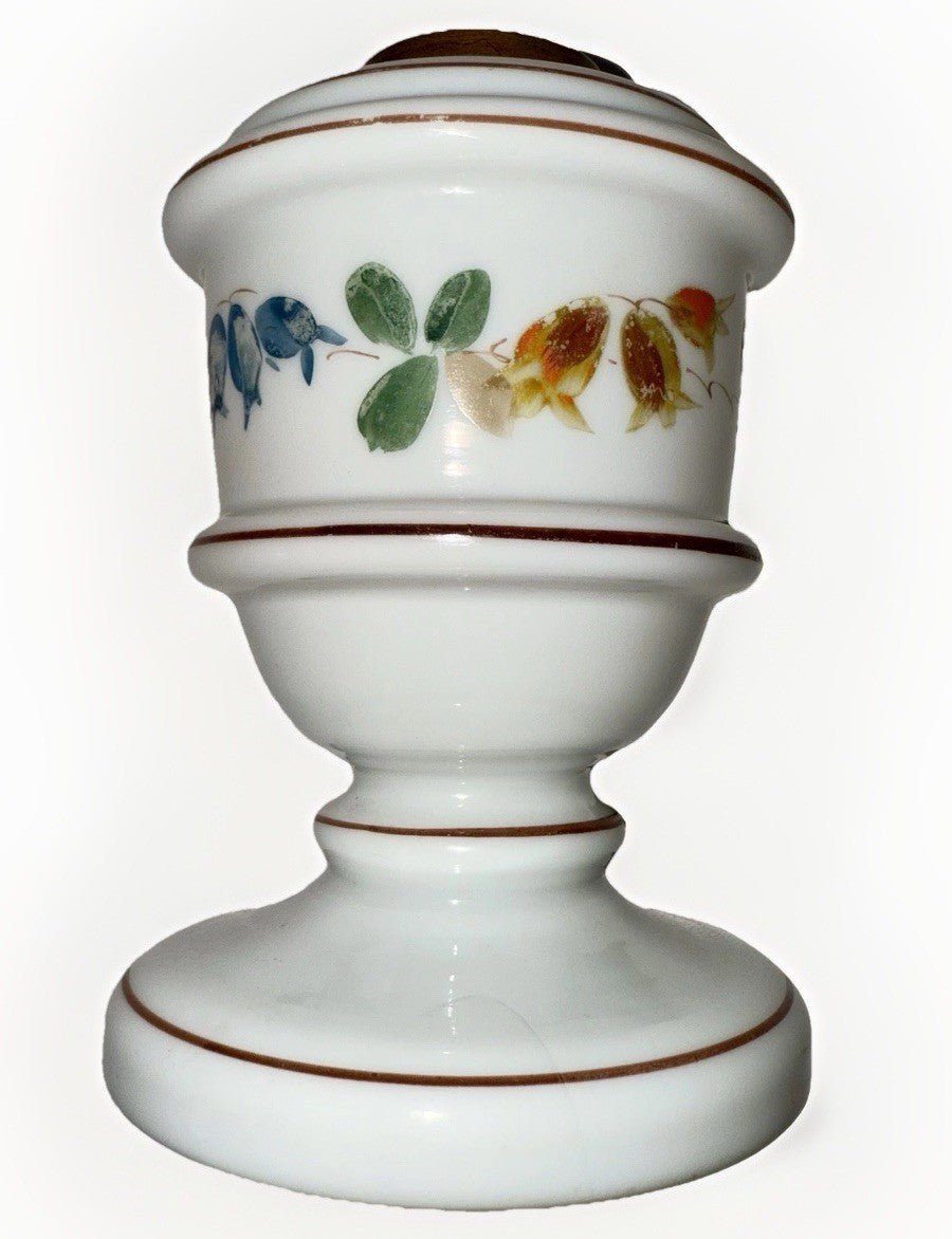 Miniature Antique GWTW Oil Lamp Hulsebus II 344 w/ Pedestal Foot Floral Motif - AntiquesEtceteraMiniature Antique GWTW Oil Lamp Hulsebus II 344 w/ Pedestal Foot Floral MotifAntiqueAntiquesEtcetera