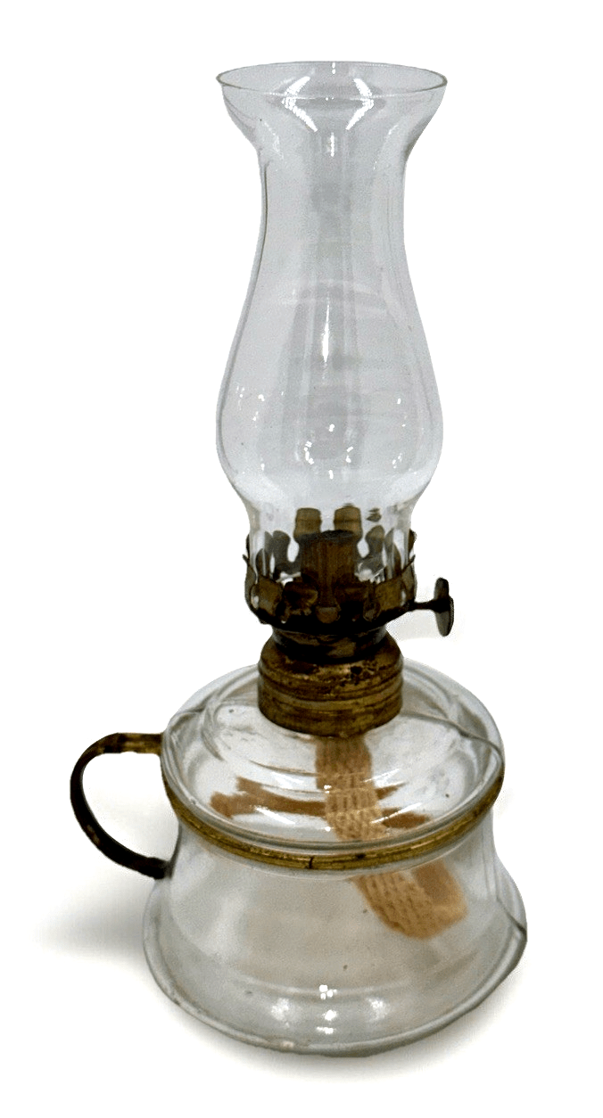 Miniature Antique NUTMEG Oil Kerosene Lamp Brass Finger Holder w/ Burner Chimney - AntiquesEtceteraMiniature Antique NUTMEG Oil Kerosene Lamp Brass Finger Holder w/ Burner ChimneyAntiqueAntiquesEtcetera