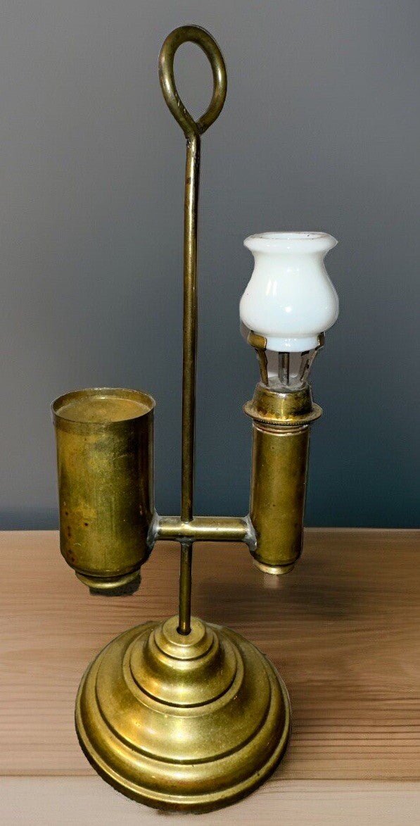 Miniature Antique Single - Arm Student Lamp Kerosene Oil Smith 1 Fig 83 VERY RARE - AntiquesEtceteraMiniature Antique Single - Arm Student Lamp Kerosene Oil Smith 1 Fig 83 VERY RAREBristol BrassAntiquesEtcetera