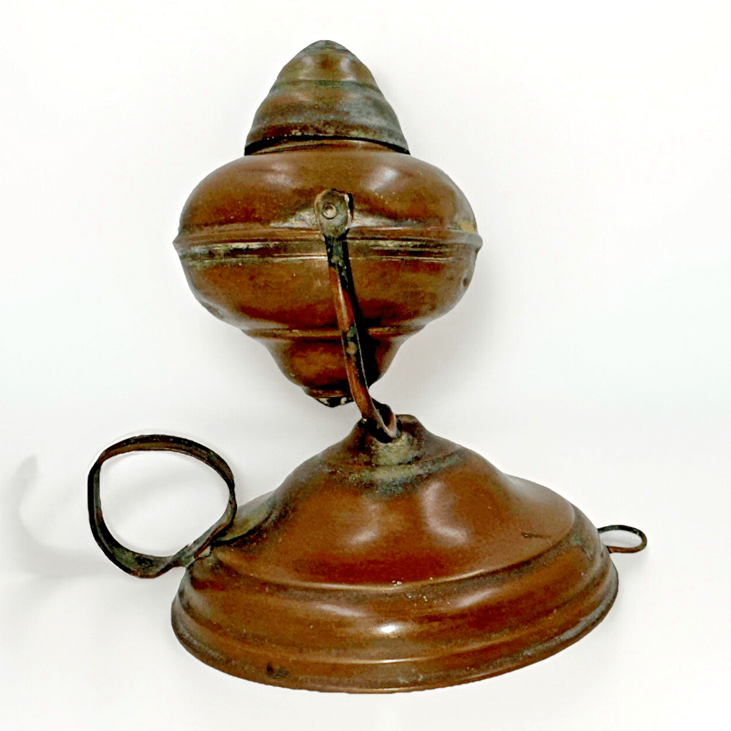 Miniature Brass Gimbal Whale Oil Hand Lamp w/ Burner Finger Loop Hanger Antique - AntiquesEtceteraMiniature Brass Gimbal Whale Oil Hand Lamp w/ Burner Finger Loop Hanger AntiqueAntiqueAntiquesEtcetera