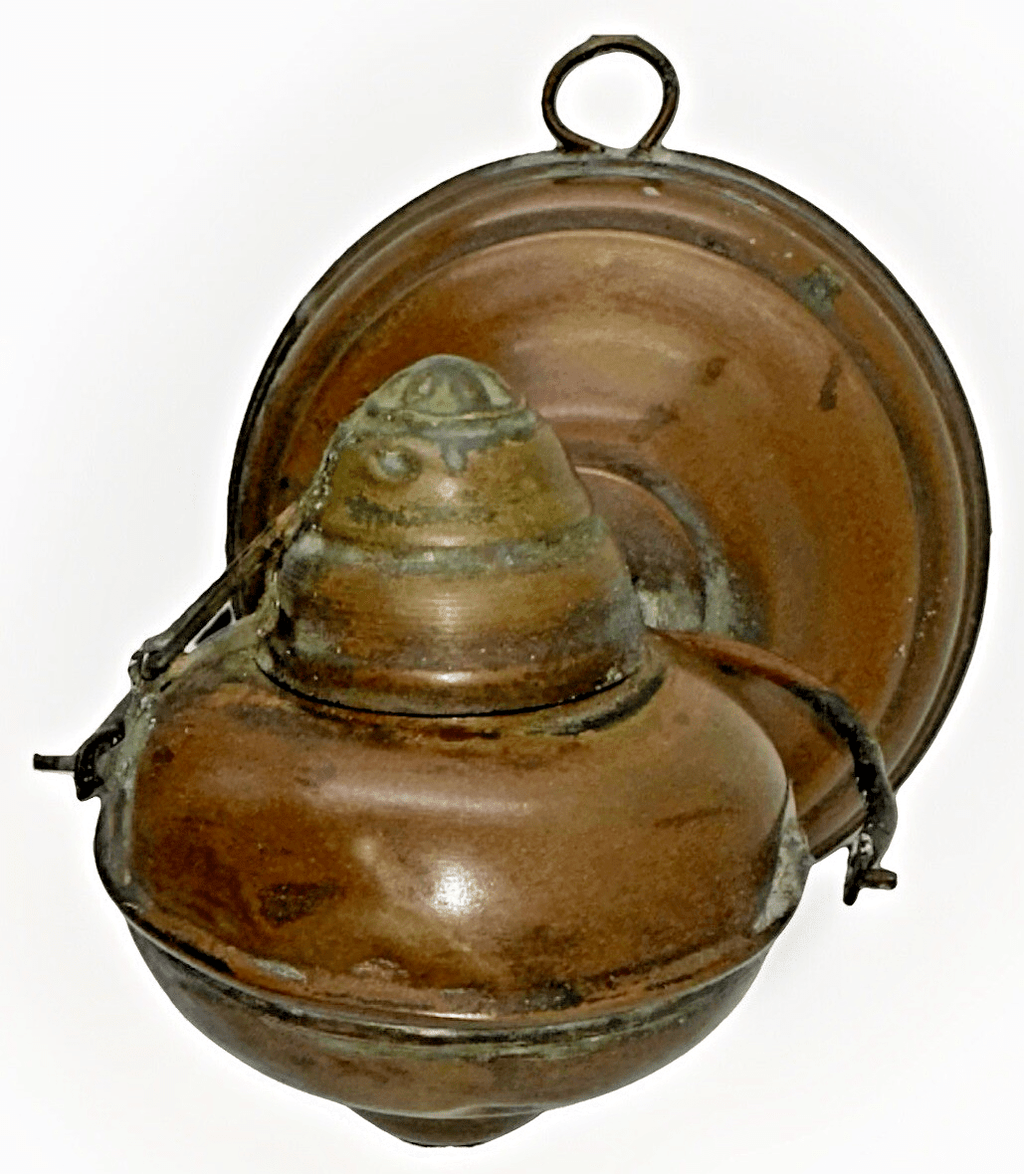 Miniature Brass Gimbal Whale Oil Hand Lamp w/ Burner Finger Loop Hanger Antique - AntiquesEtceteraMiniature Brass Gimbal Whale Oil Hand Lamp w/ Burner Finger Loop Hanger AntiqueAntiqueAntiquesEtcetera