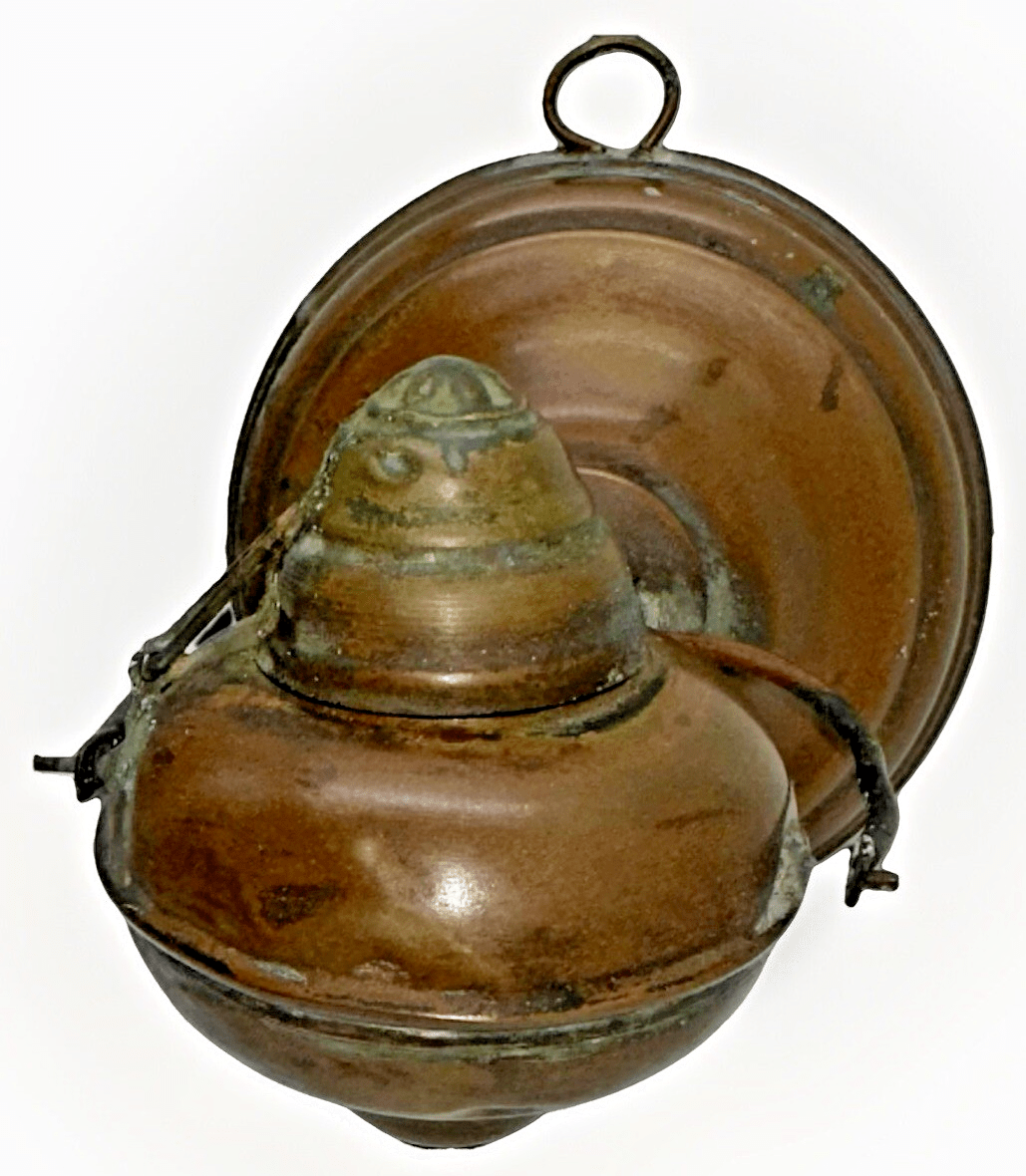 Miniature Brass Gimbal Whale Oil Hand Lamp w/ Burner Finger Loop Hanger Antique - AntiquesEtceteraMiniature Brass Gimbal Whale Oil Hand Lamp w/ Burner Finger Loop Hanger AntiqueAntiqueAntiquesEtcetera