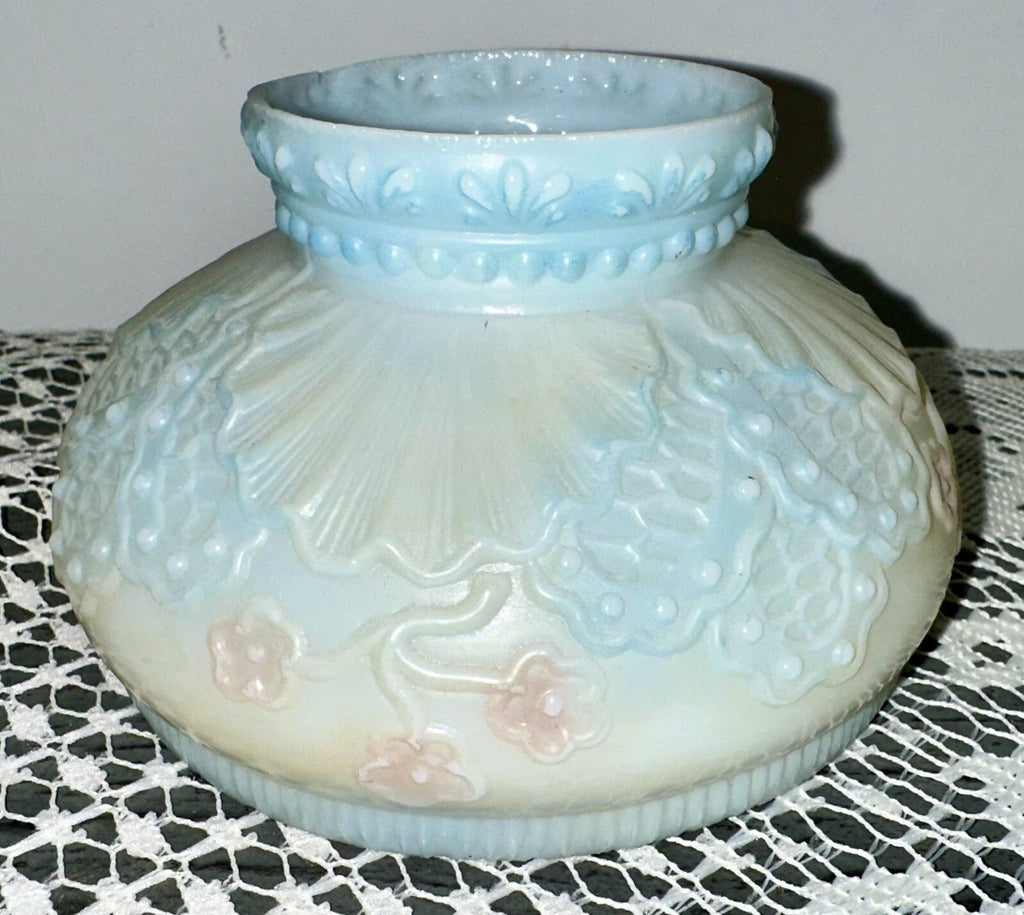 Miniature GWTW Oil Lamp Smith Bk 1, 250 Milk Glass Blue Pink Floral Diana 1896 - AntiquesEtceteraMiniature GWTW Oil Lamp Smith Bk 1, 250 Milk Glass Blue Pink Floral Diana 1896AntiqueAntiquesEtcetera