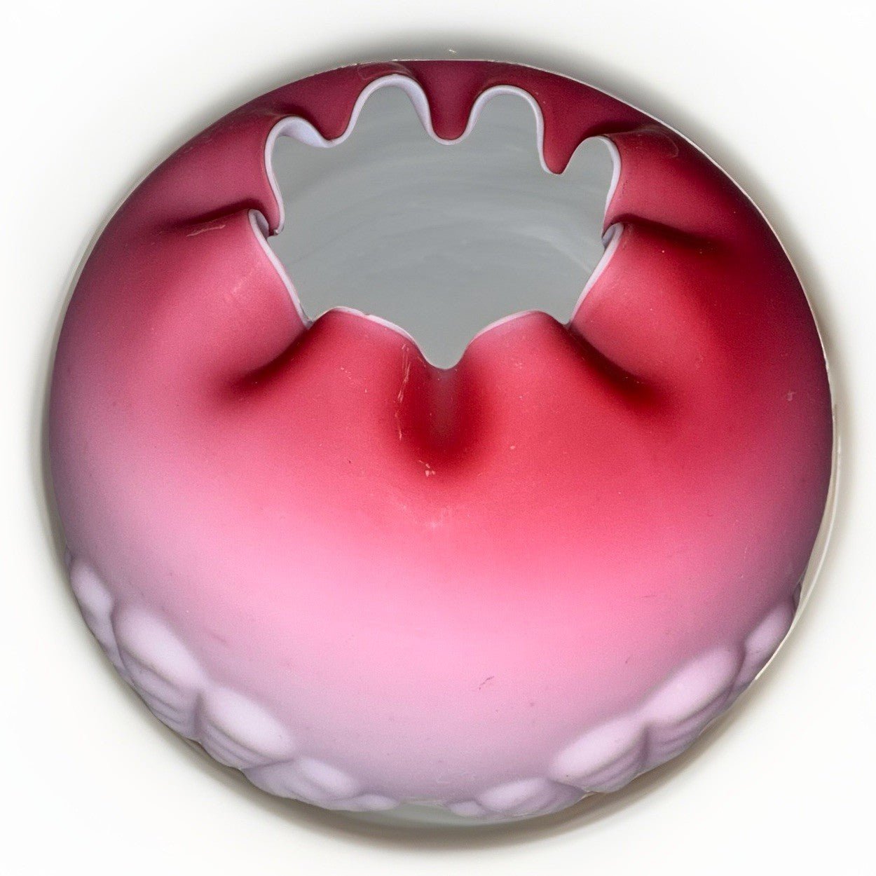 Mt. Washington Art Glass Rose Bowl Fan Embossed Pink Satin Antique - AntiquesEtceteraMt. Washington Art Glass Rose Bowl Fan Embossed Pink Satin AntiqueUnmarkedAntiquesEtcetera