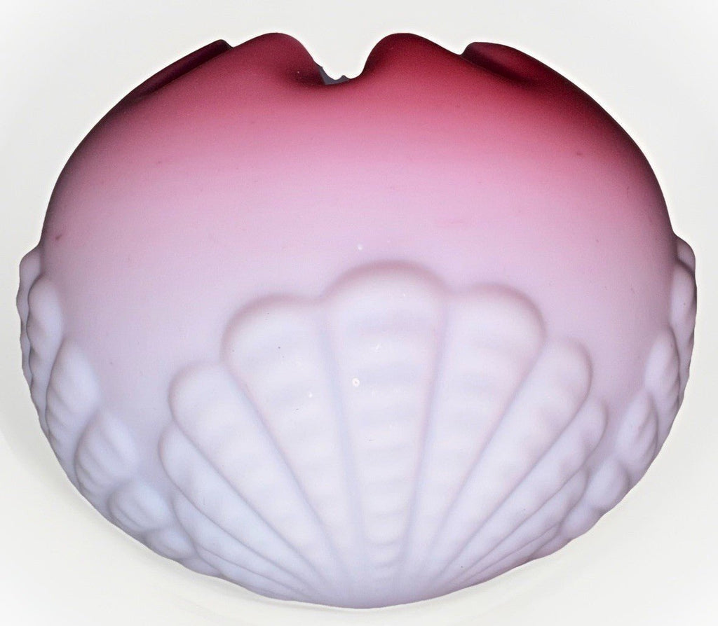 Mt. Washington Art Glass Rose Bowl Fan Embossed Pink Satin Antique - AntiquesEtceteraMt. Washington Art Glass Rose Bowl Fan Embossed Pink Satin AntiqueUnmarkedAntiquesEtcetera