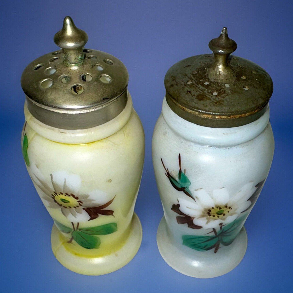 Mt Washington Salt & Pepper Shakers Opalware Glass Christmas Pearl with Lids - AntiquesEtceteraMt Washington Salt & Pepper Shakers Opalware Glass Christmas Pearl with LidsMt. WashingtonAntiquesEtcetera