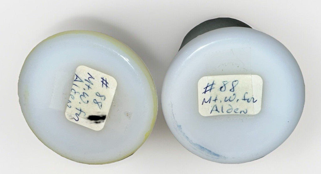 Mt Washington Salt & Pepper Shakers Opalware Glass Christmas Pearl with Lids - AntiquesEtceteraMt Washington Salt & Pepper Shakers Opalware Glass Christmas Pearl with LidsMt. WashingtonAntiquesEtcetera