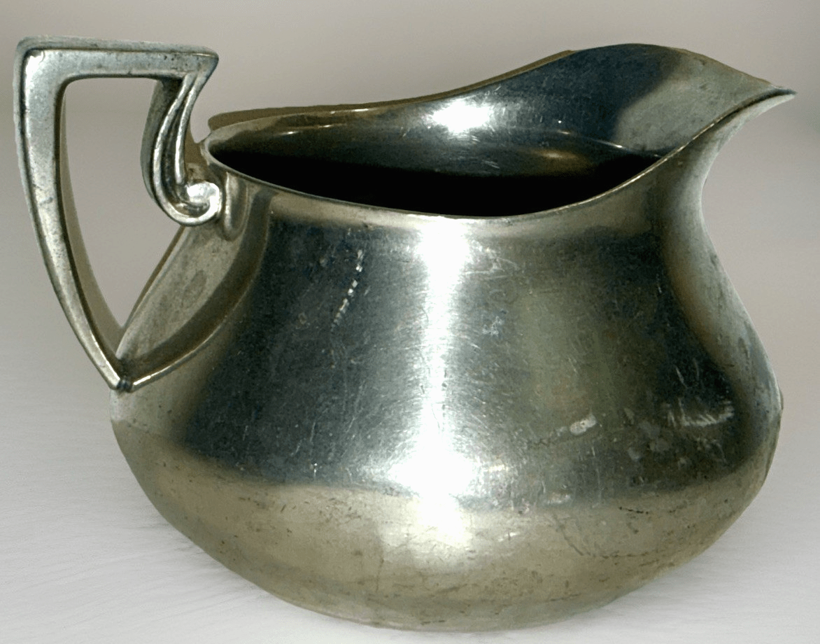 Mullholland Silver Co. Pewter Cream Pitcher Art Deco Final Production Year 1932 - AntiquesEtceteraMullholland Silver Co. Pewter Cream Pitcher Art Deco Final Production Year 1932Mullholland Silver CoAntiquesEtcetera