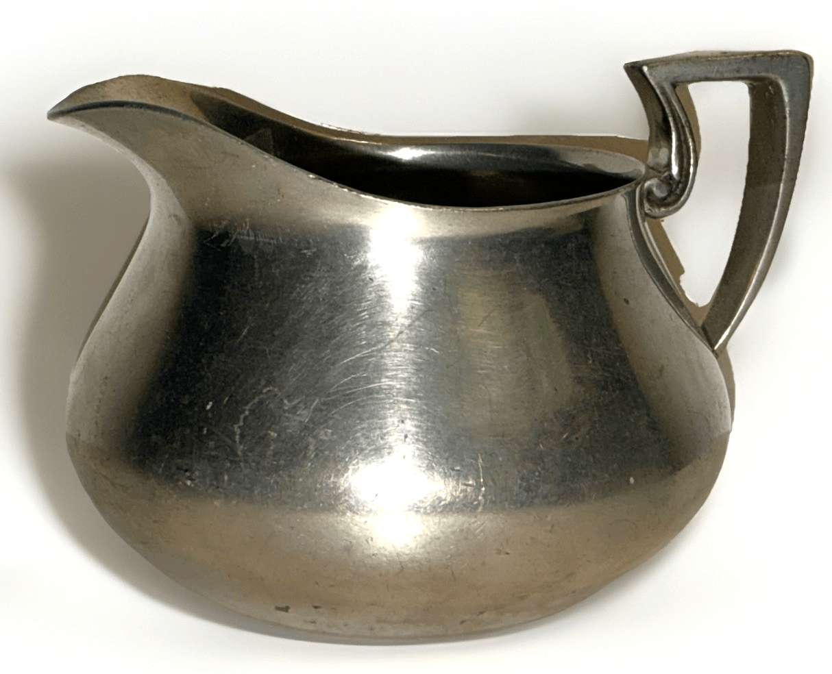 Mullholland Silver Co. Pewter Cream Pitcher Art Deco Final Production Year 1932 - AntiquesEtceteraMullholland Silver Co. Pewter Cream Pitcher Art Deco Final Production Year 1932Mullholland Silver CoAntiquesEtcetera