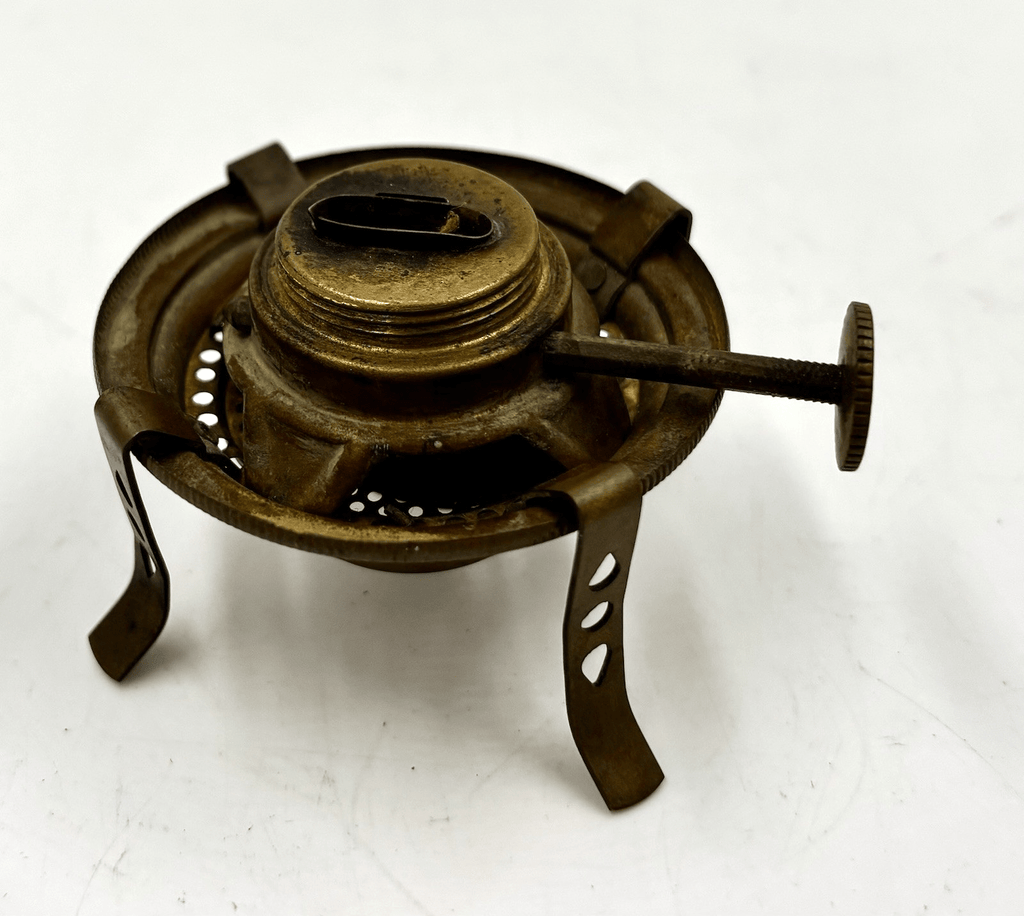 No. 0 Kerosene Oil Lamp Burner with Wick and Glass Pie Crust Top Chimney - AntiquesEtceteraNo. 0 Kerosene Oil Lamp Burner with Wick and Glass Pie Crust Top ChimneyAntiquesEtceteraAntiquesEtcetera