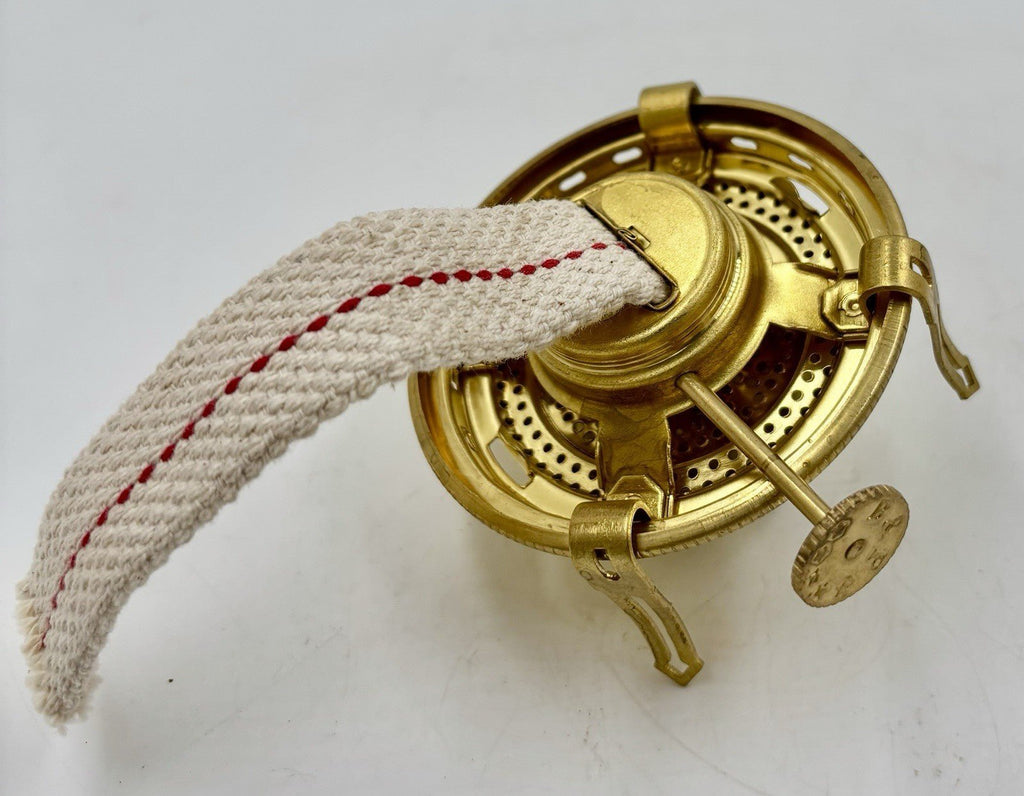 No 2 Brass Kerosene Oil Lamp Burner B&P Queen Anne w/ Glass Chimney - AntiquesEtceteraNo 2 Brass Kerosene Oil Lamp Burner B&P Queen Anne w/ Glass ChimneyAntiqueAntiquesEtcetera