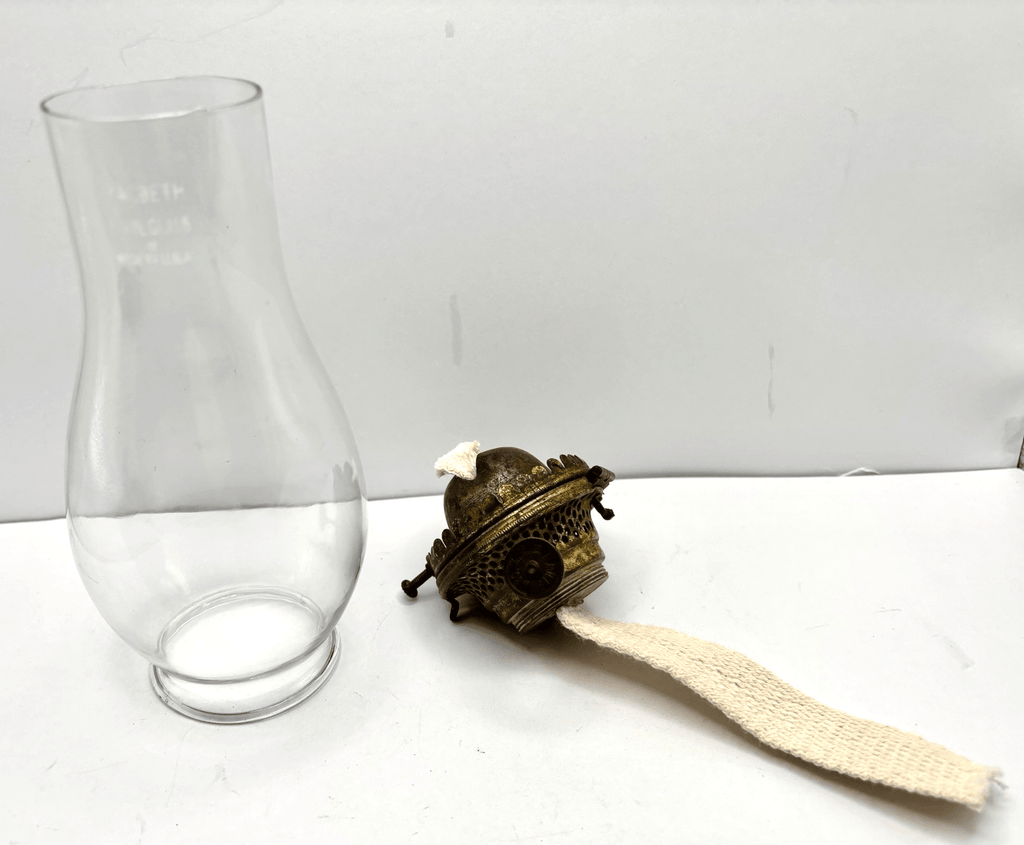 No 2 Miller Flip Top Kerosene Oil Lamp Burner Brass w/ Flanged Lip Glass Chimney - AntiquesEtceteraNo 2 Miller Flip Top Kerosene Oil Lamp Burner Brass w/ Flanged Lip Glass ChimneyE. Miller & Co.AntiquesEtcetera
