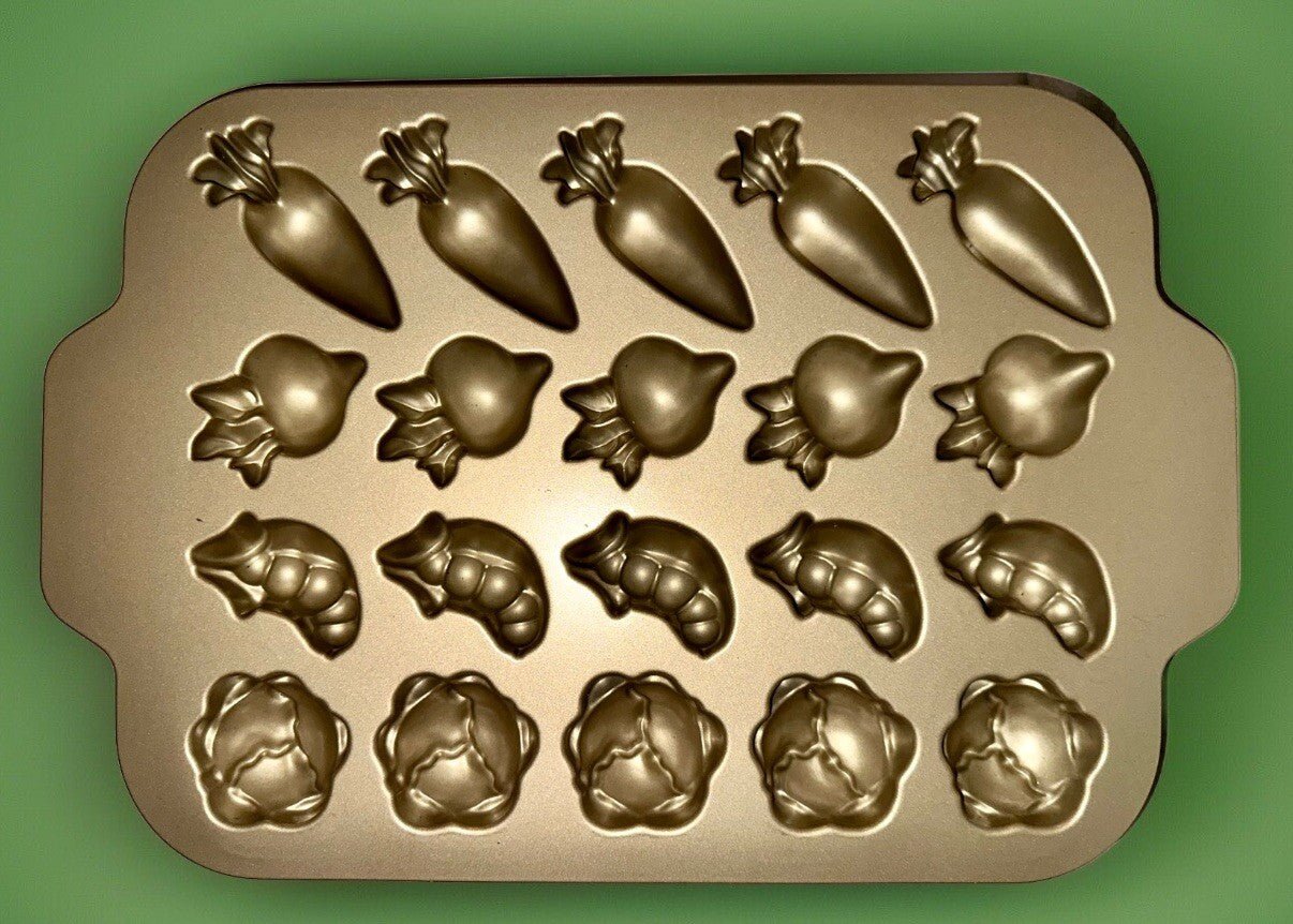 Nordic Ware Garden Patch Cakelets Mini Cakes Easter Candy Carrots Peas Cabbage - AntiquesEtceteraNordic Ware Garden Patch Cakelets Mini Cakes Easter Candy Carrots Peas CabbageNordic WareAntiquesEtcetera