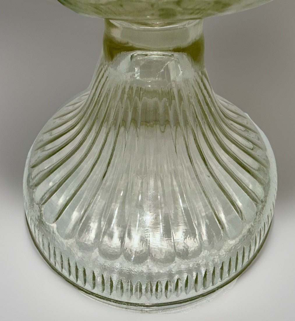 Oil Kerosene Lamp Hobnail w/ Reverse Hammered Texture Glass Font Oil Pedestal - AntiquesEtceteraOil Kerosene Lamp Hobnail w/ Reverse Hammered Texture Glass Font Oil PedestalUnbrandedAntiquesEtcetera