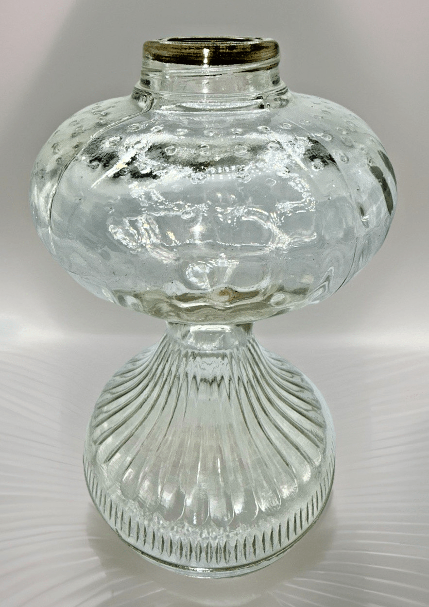 Oil Kerosene Lamp Hobnail w/ Reverse Hammered Texture Glass Font Oil Pedestal - AntiquesEtceteraOil Kerosene Lamp Hobnail w/ Reverse Hammered Texture Glass Font Oil PedestalUnbrandedAntiquesEtcetera