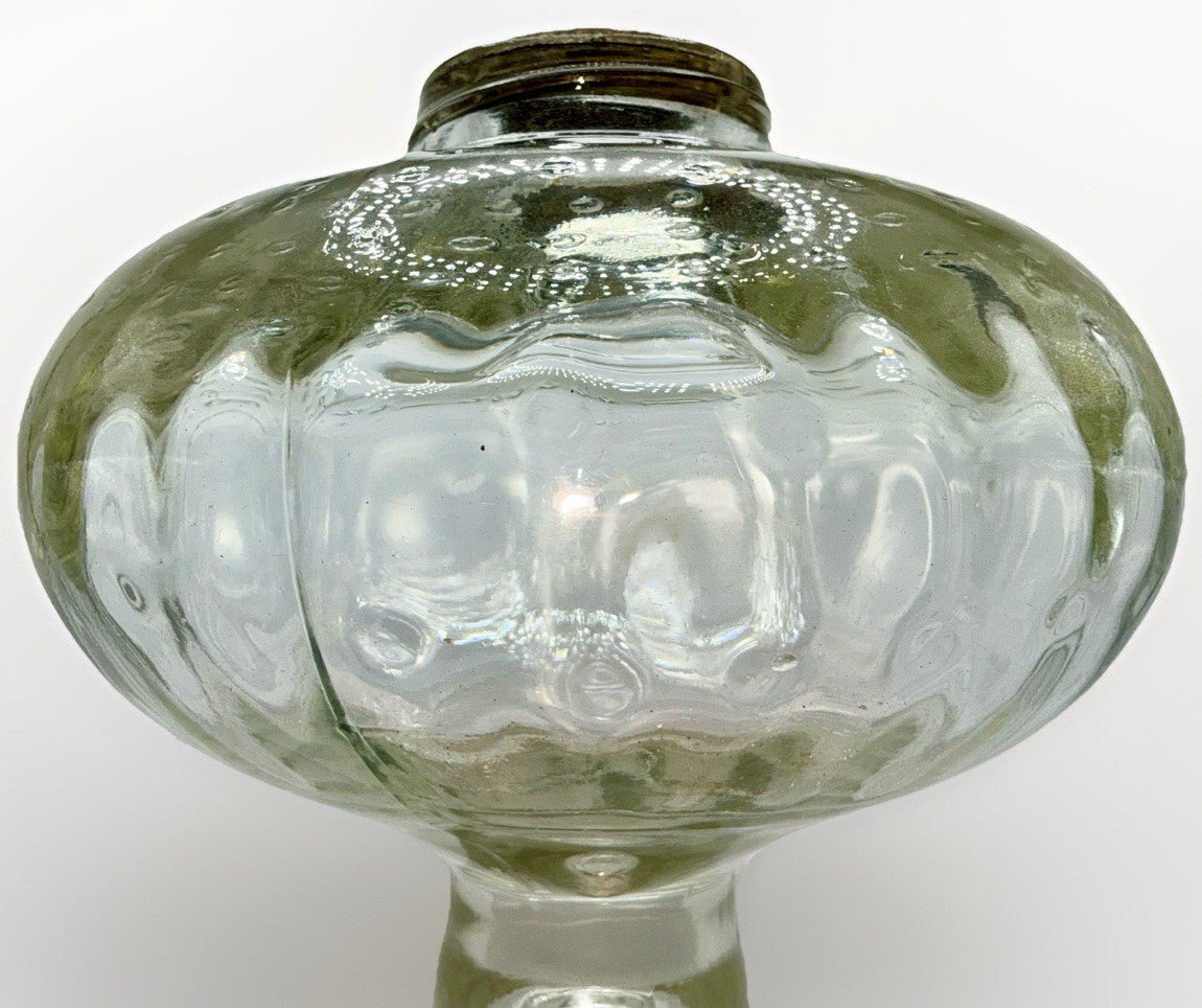 Oil Kerosene Lamp Hobnail w/ Reverse Hammered Texture Glass Font Oil Pedestal - AntiquesEtceteraOil Kerosene Lamp Hobnail w/ Reverse Hammered Texture Glass Font Oil PedestalUnbrandedAntiquesEtcetera