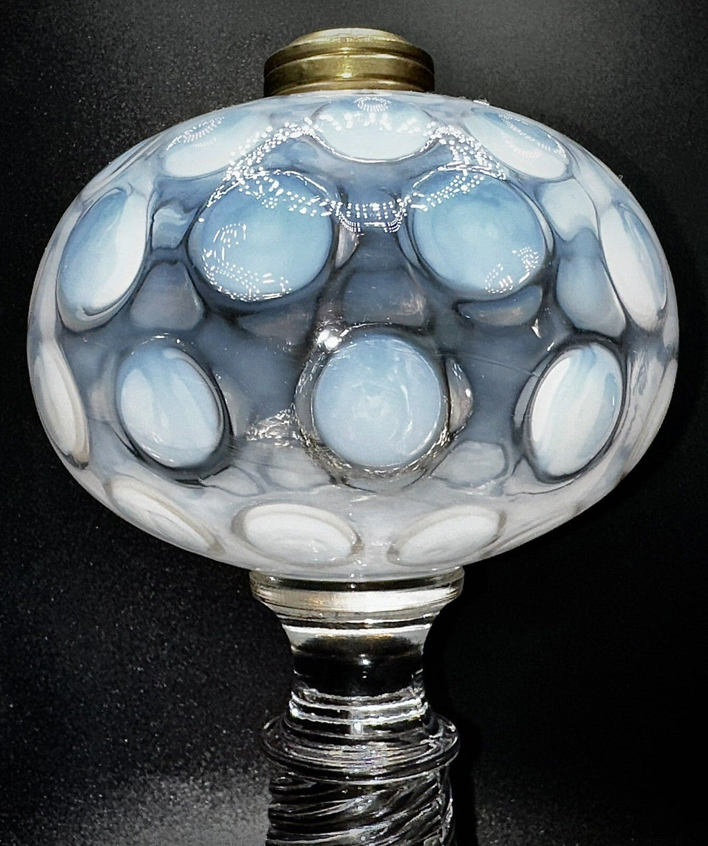 Opalescent Coin Spot Oil Kerosene Lamp 1883 Rare LaBelle Drip Foot Base Antique - AntiquesEtceteraOpalescent Coin Spot Oil Kerosene Lamp 1883 Rare LaBelle Drip Foot Base AntiqueAntiqueAntiquesEtcetera