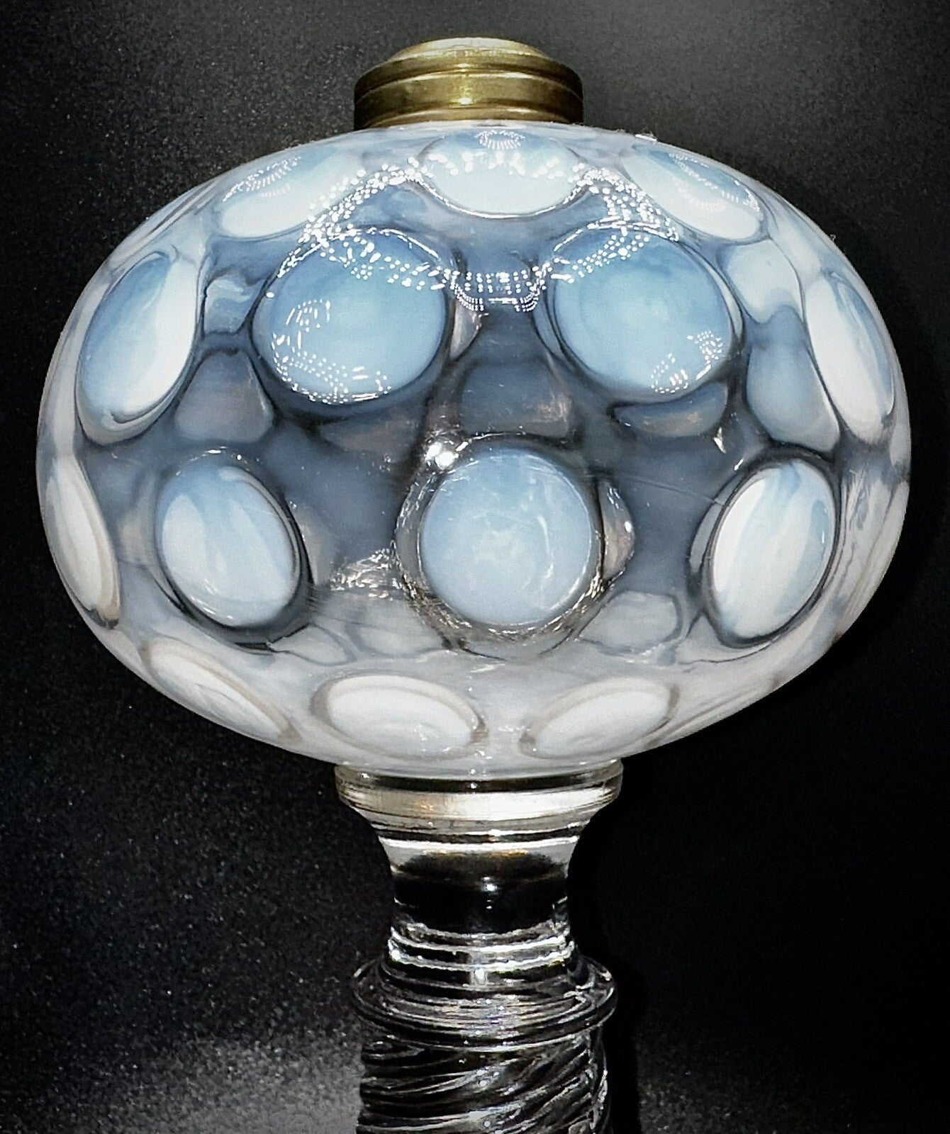 Opalescent Coin Spot Oil Kerosene Lamp 1883 Rare LaBelle Drip Foot Base Antique - AntiquesEtceteraOpalescent Coin Spot Oil Kerosene Lamp 1883 Rare LaBelle Drip Foot Base AntiqueAntiqueAntiquesEtcetera